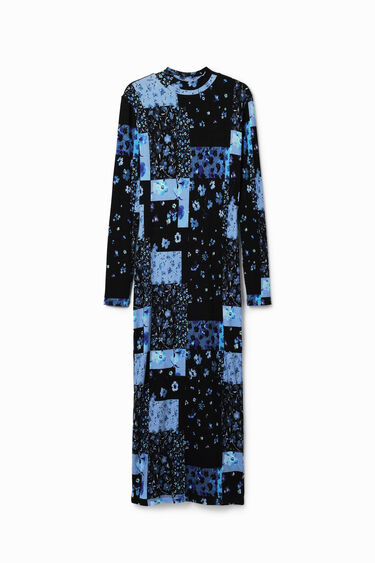 Robe midi tissu côtelé fleuri | Desigual