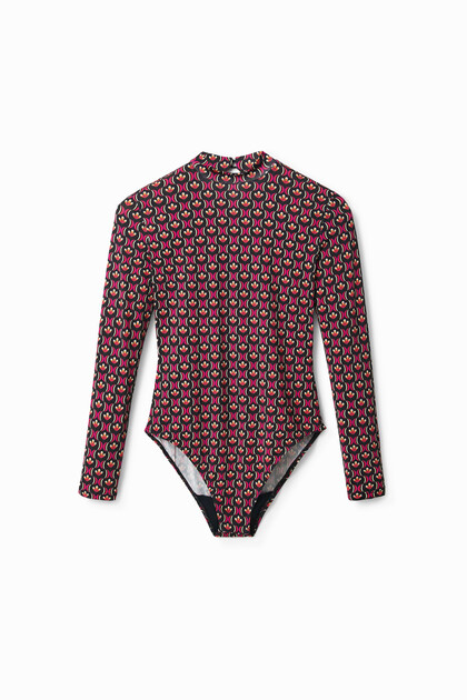 Body estampado geométrico retro