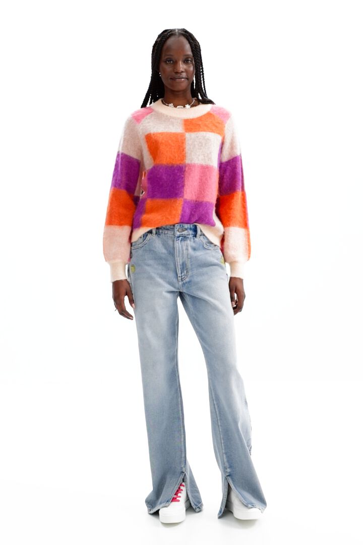 Check jacquard pullover | Desigual