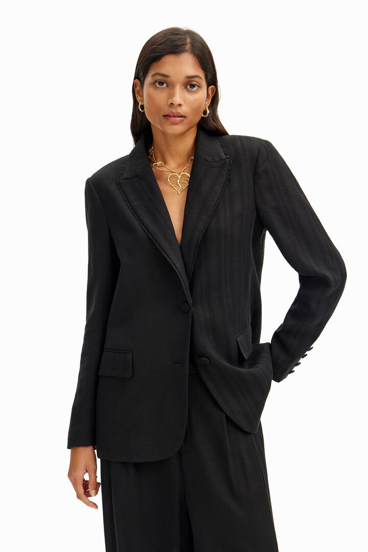 Blazer recta textura | Desigual