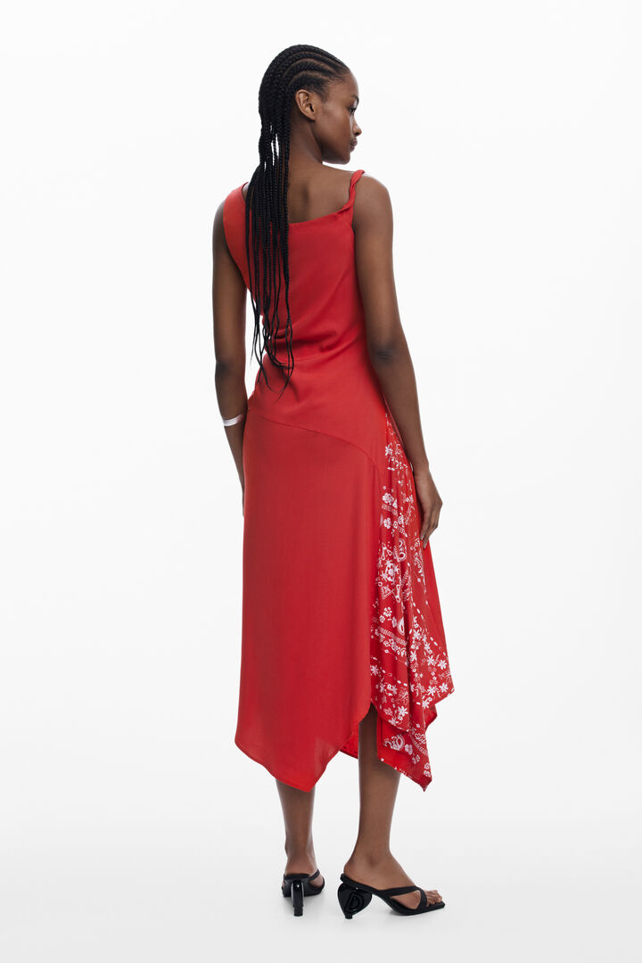 Vestido asimétrico flores bandana | Desigual
