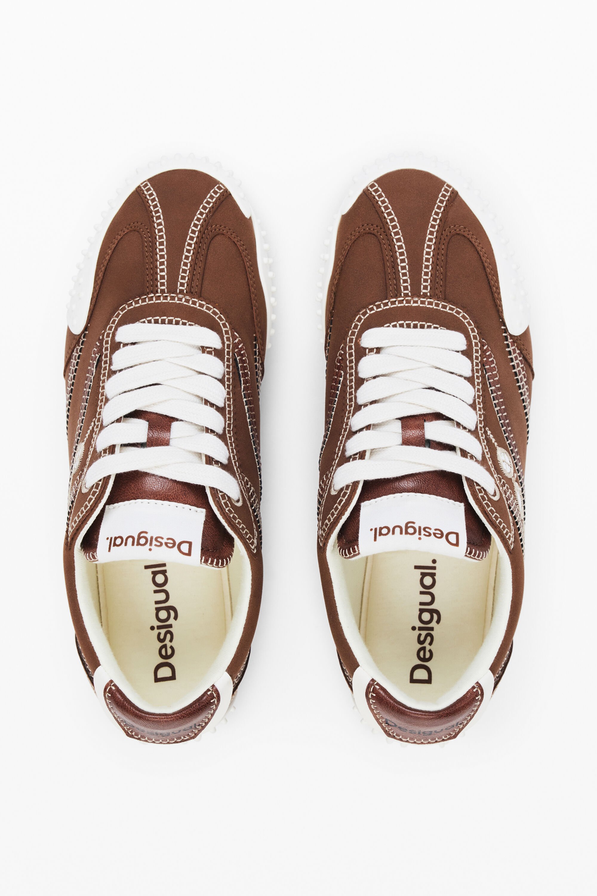 Shop Desigual Mirror Sneakers In Brown