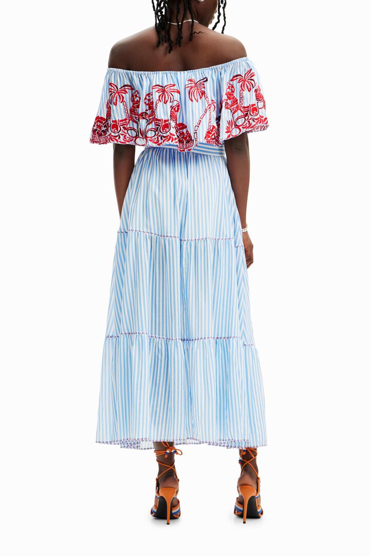 Stella Jean long striped dress | Desigual
