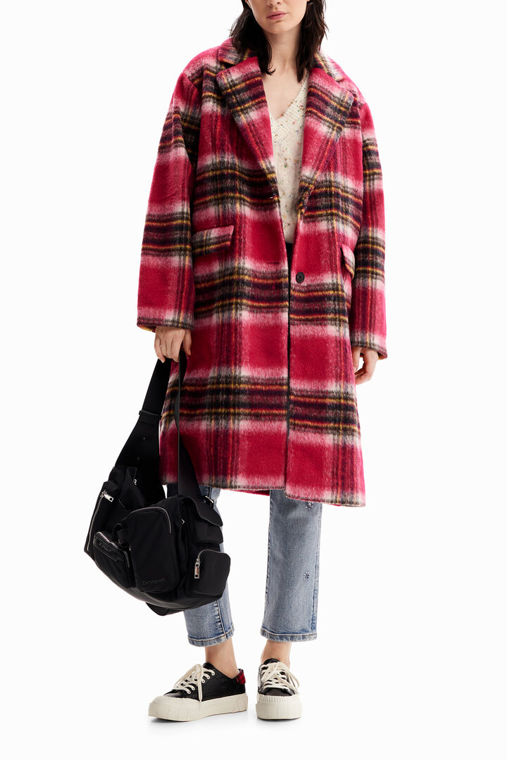 Plaid wool coat | Desigual