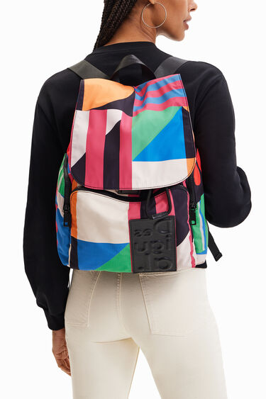 Large geometric backpack | Desigual