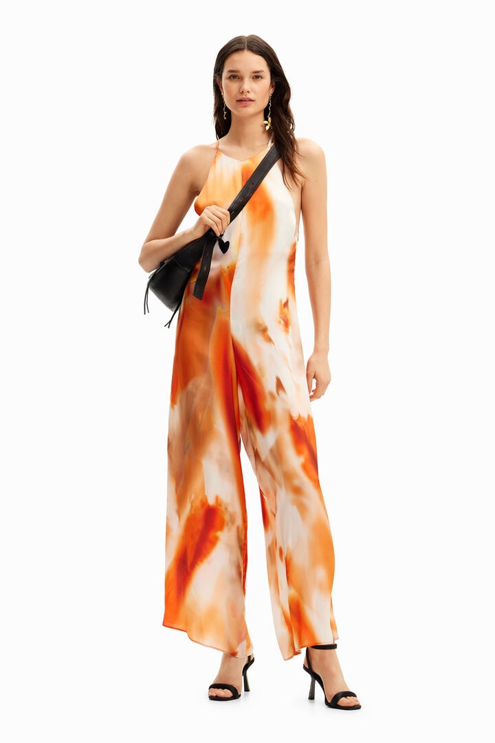 Abstract halter jumpsuit