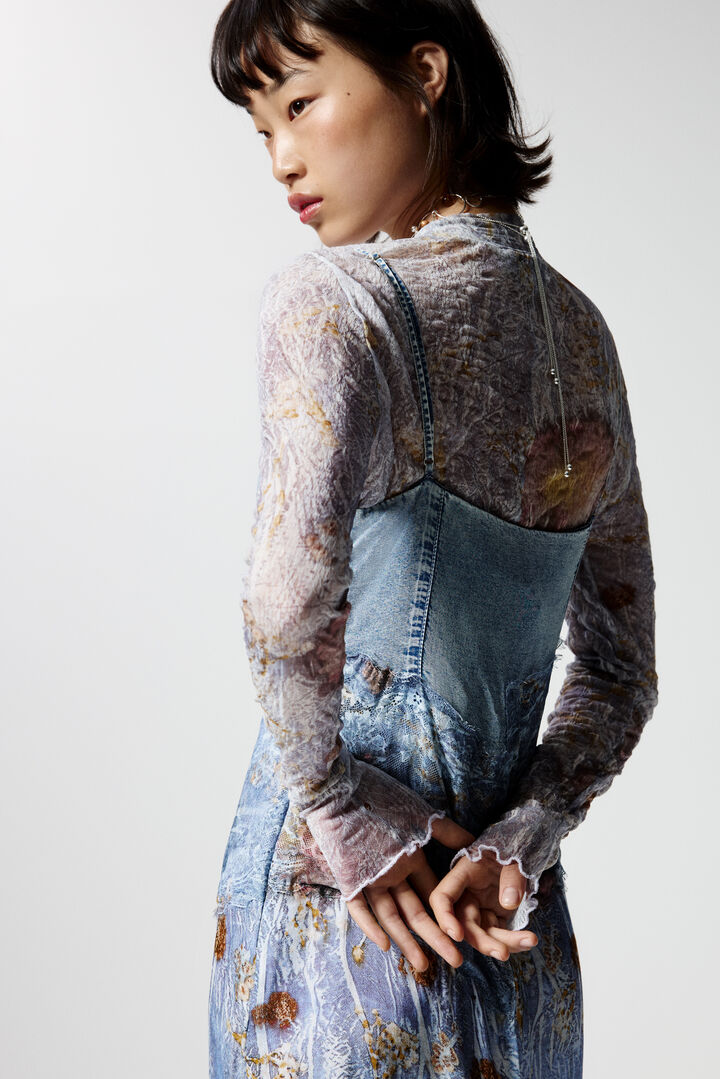 Two-material strappy dress | Desigual