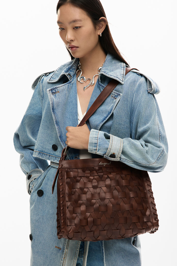 Medium braided bag | Desigual