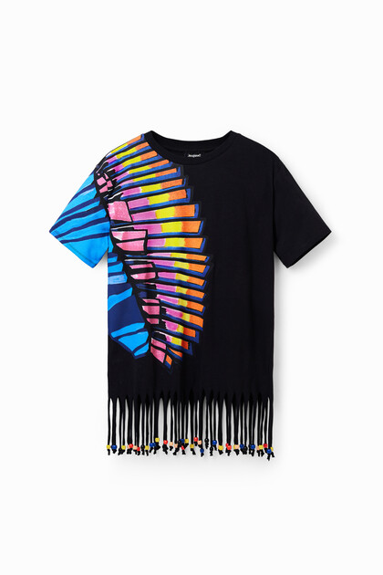 Oversize beaded tropical T-shirt