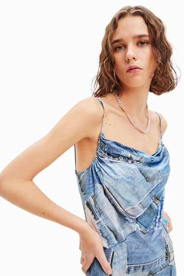 Sukienka midi patchwork denim | Desigual