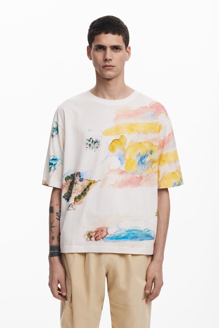 Short-sleeve watercolor T-shirt