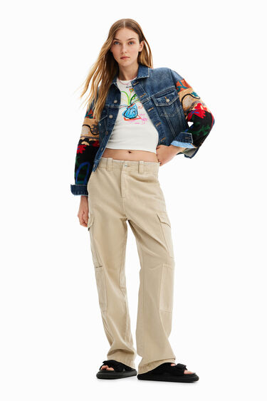 Veste "trucker" jean ethnique | Desigual