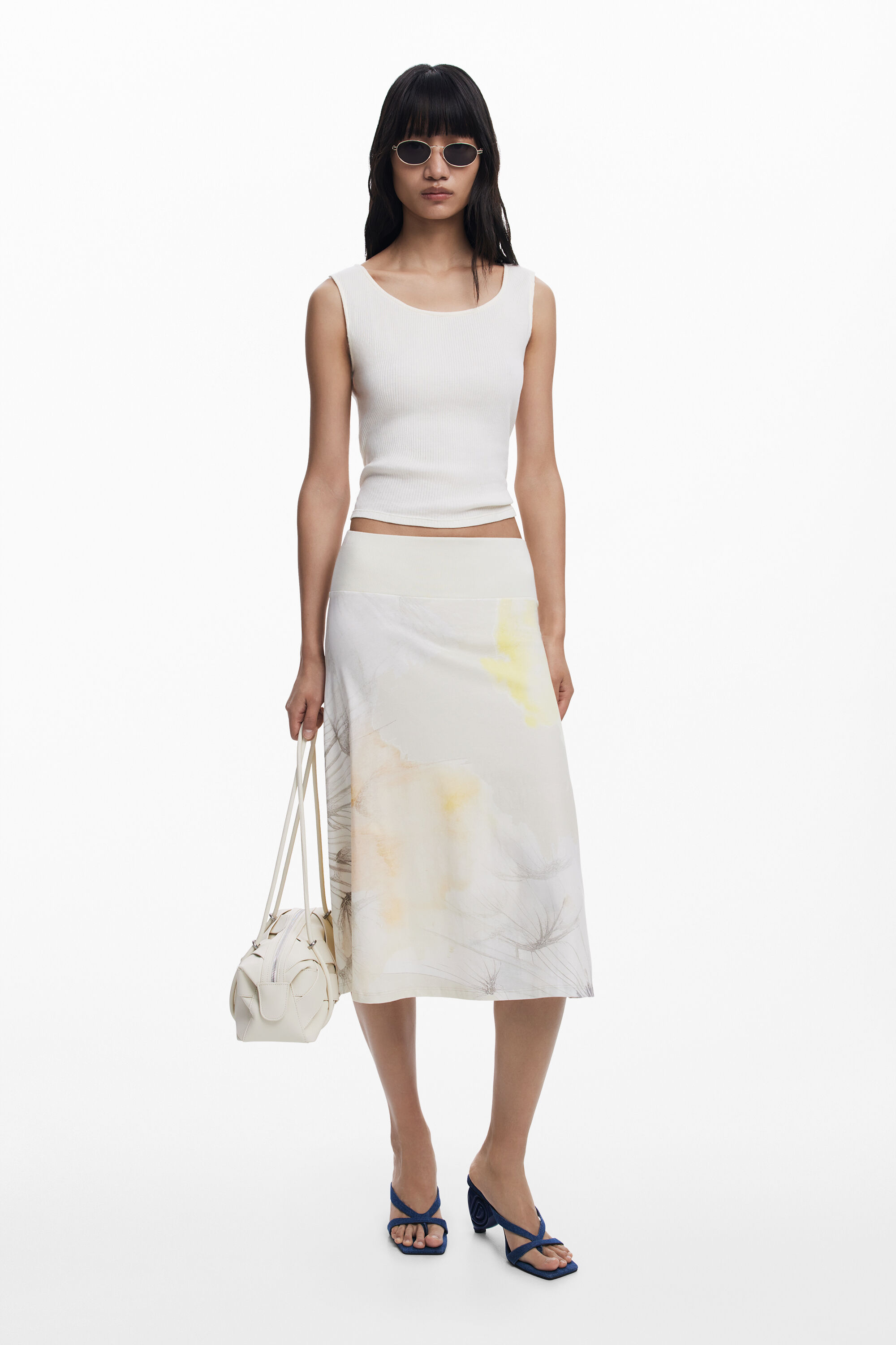 Midirok met elastische tailleband