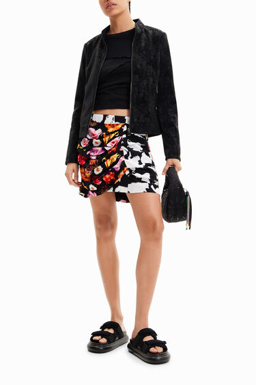 Draped floral mini skirt | Desigual