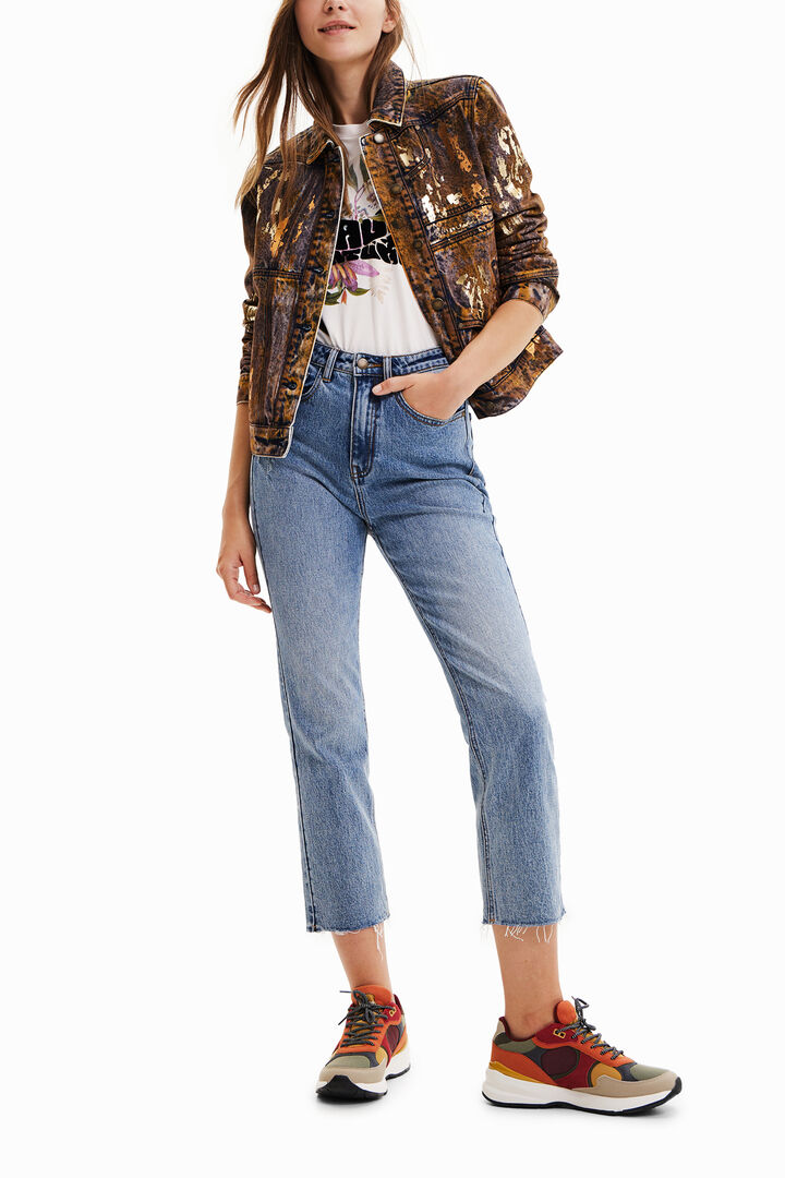 Chaqueta vaquera trucker metalizada | Desigual