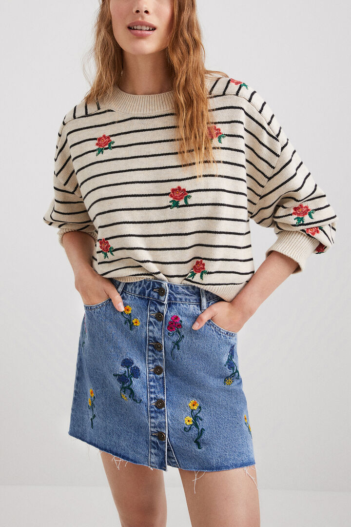 Flower and sailor stripe jumper | Desigual