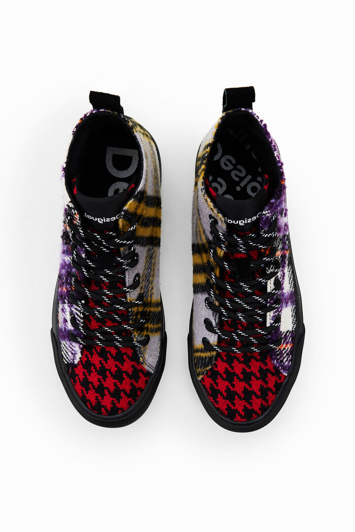 Tartan high-top sneakers | Desigual
