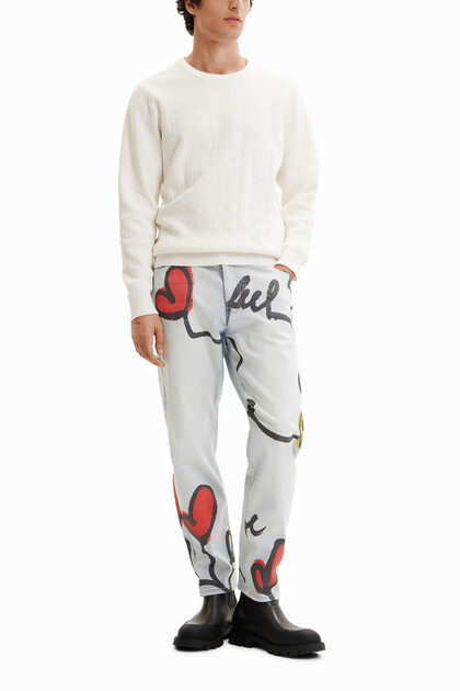 Heart straight jeans