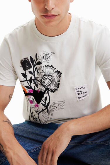 Camiseta calavera flores | Desigual