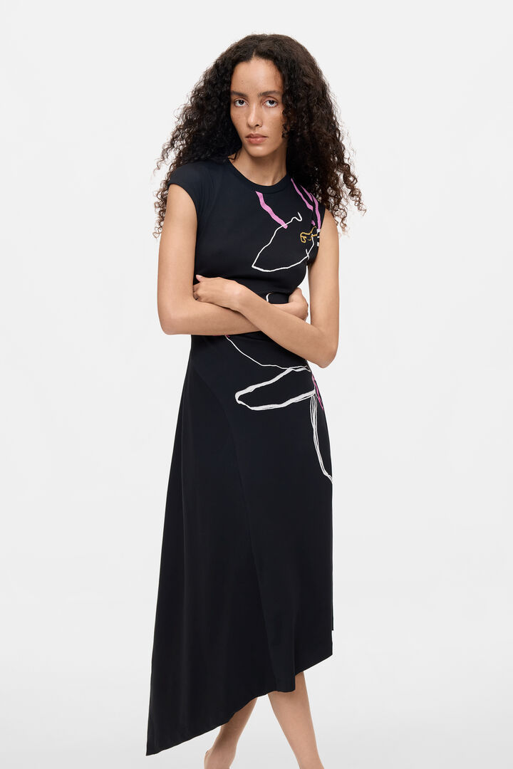 Asymmetric Floral Dress