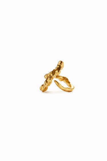 Zalio gold plated letter A ring | Desigual