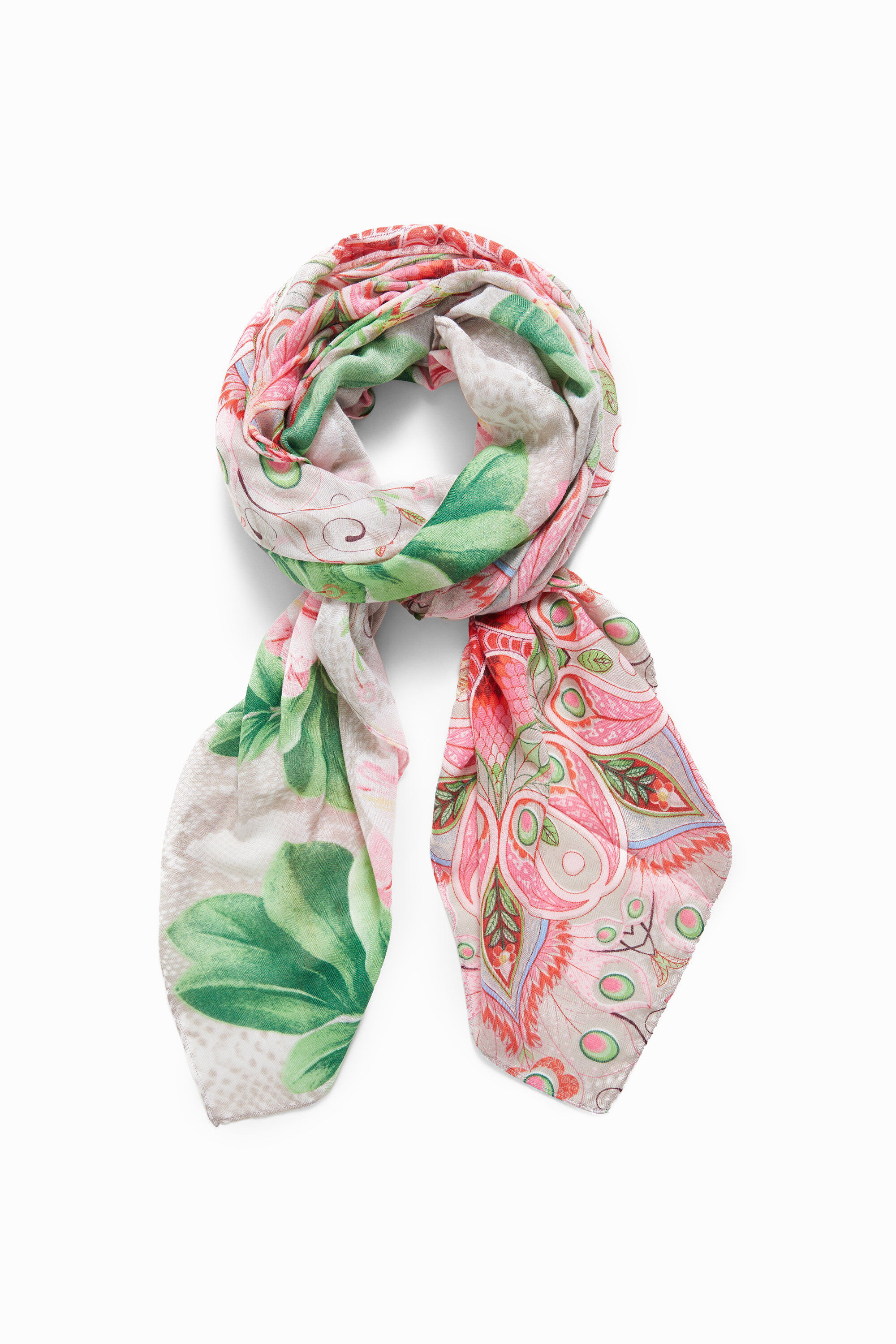 Rectangular foulard flower