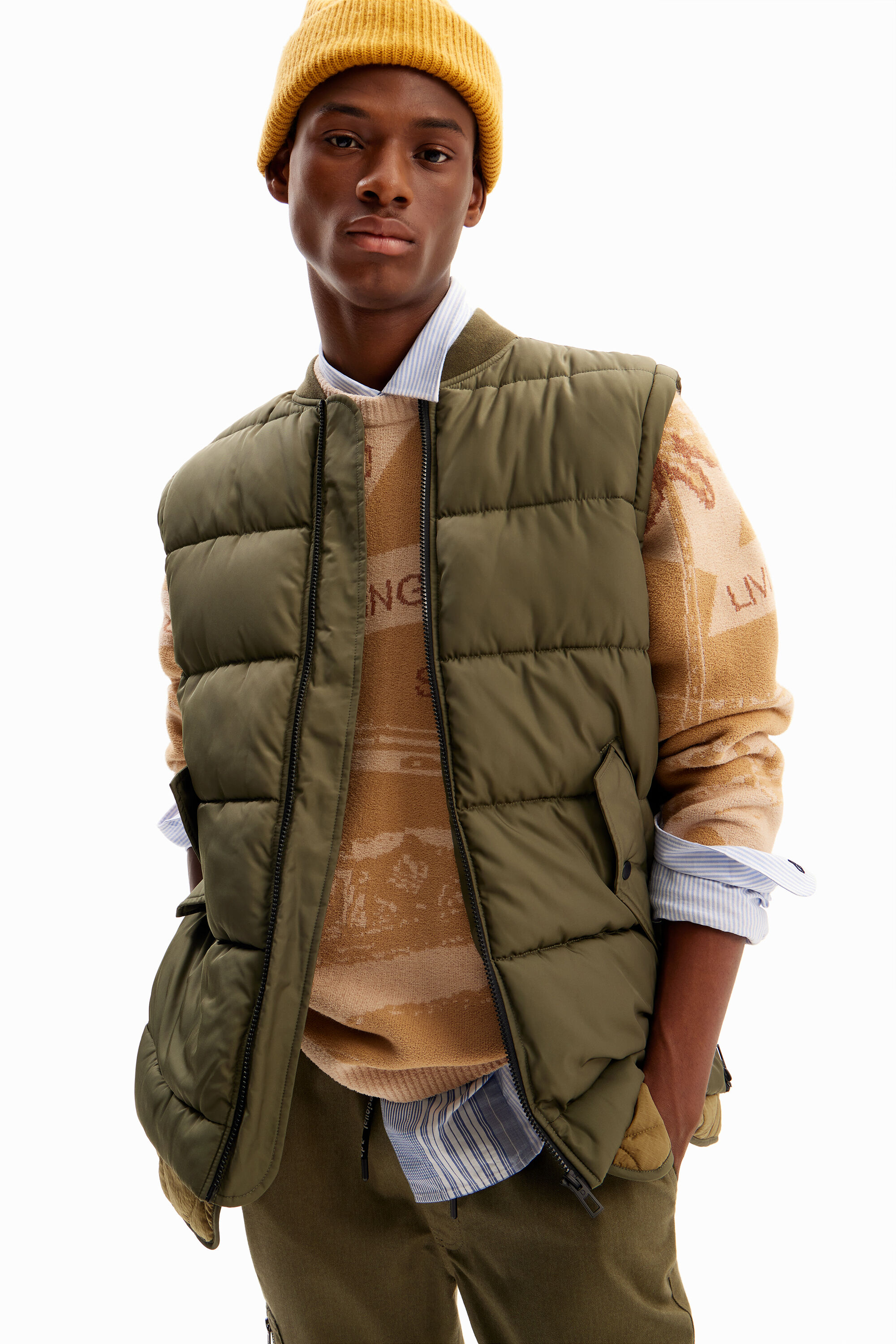 Mens padded online bomber jacket