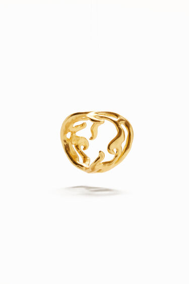 Zalio gold plated organic shape ring | Desigual