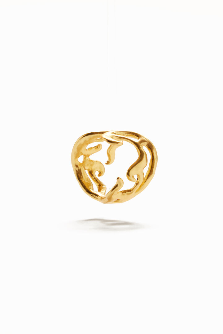 Zalio gold plated organic shape ring | Desigual