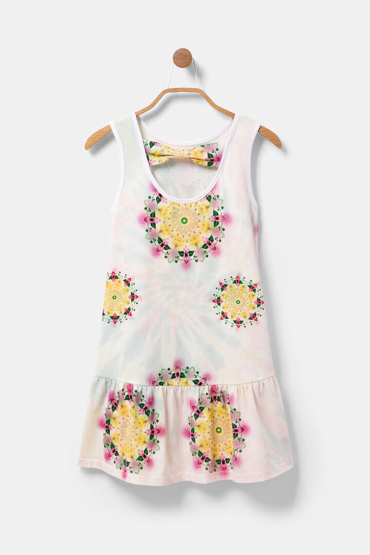 Vestido estampado algodón volantes | Desigual