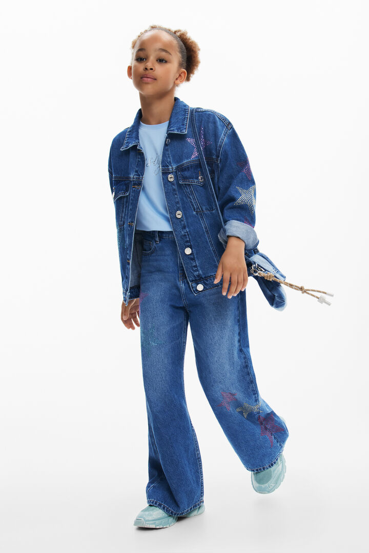 Denim jacket with strass