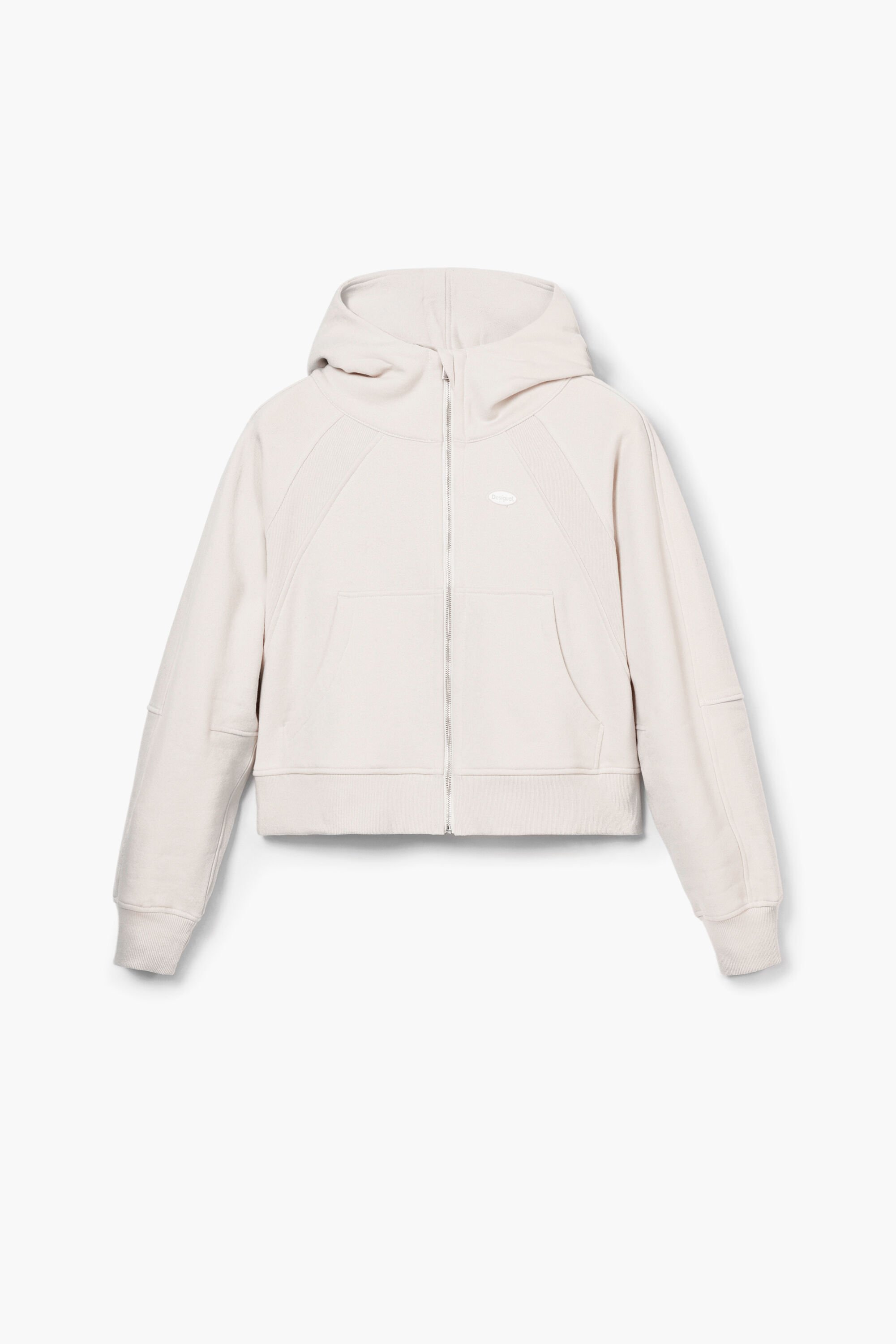 Desigual, Oversize-Kapuzenpullover, Baumwolle, Weiß, S