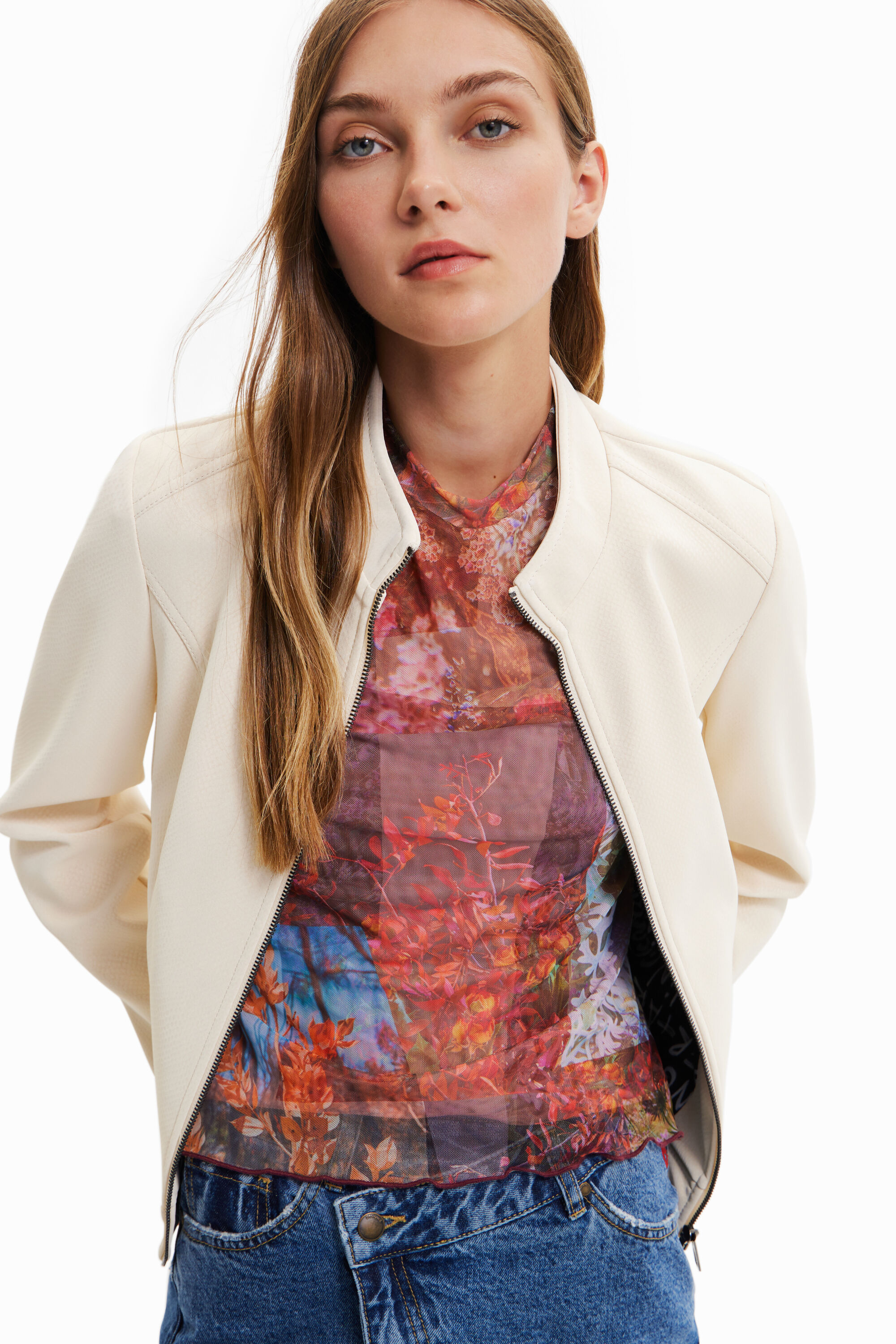 Suede-effect jacket