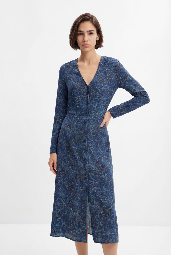 Floral midi shirt dress | Desigual