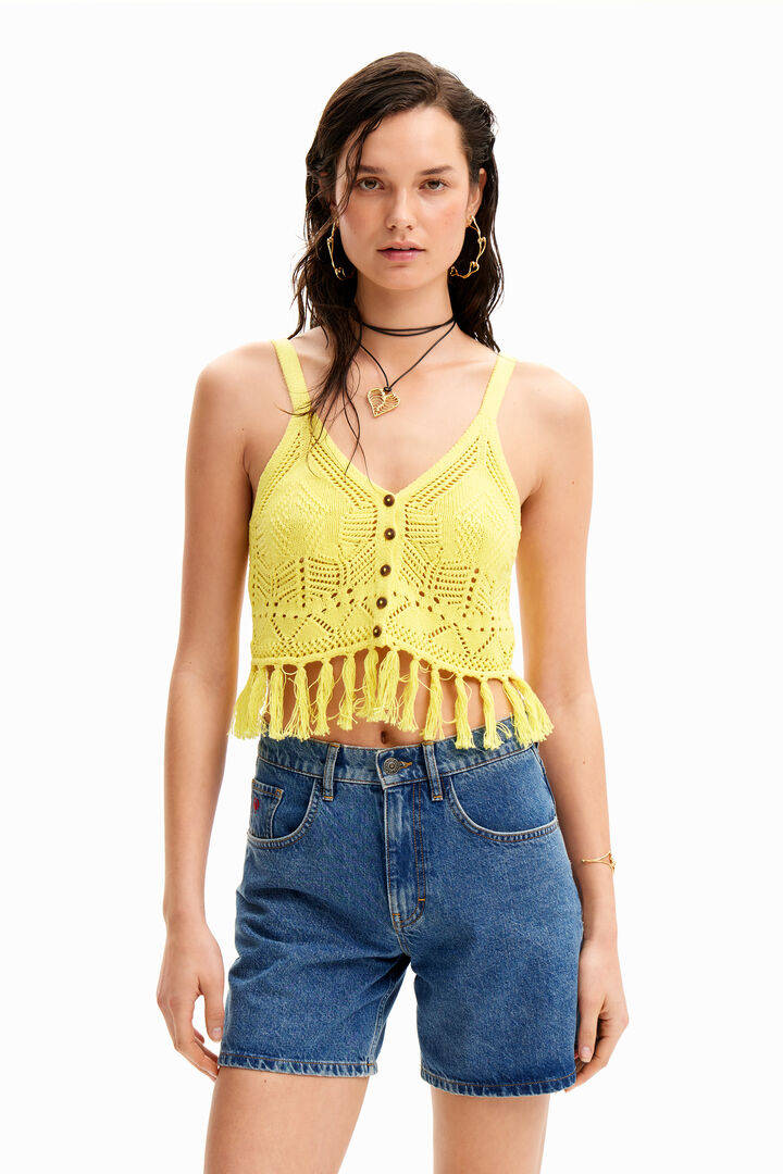 Crochet crop top | Desigual