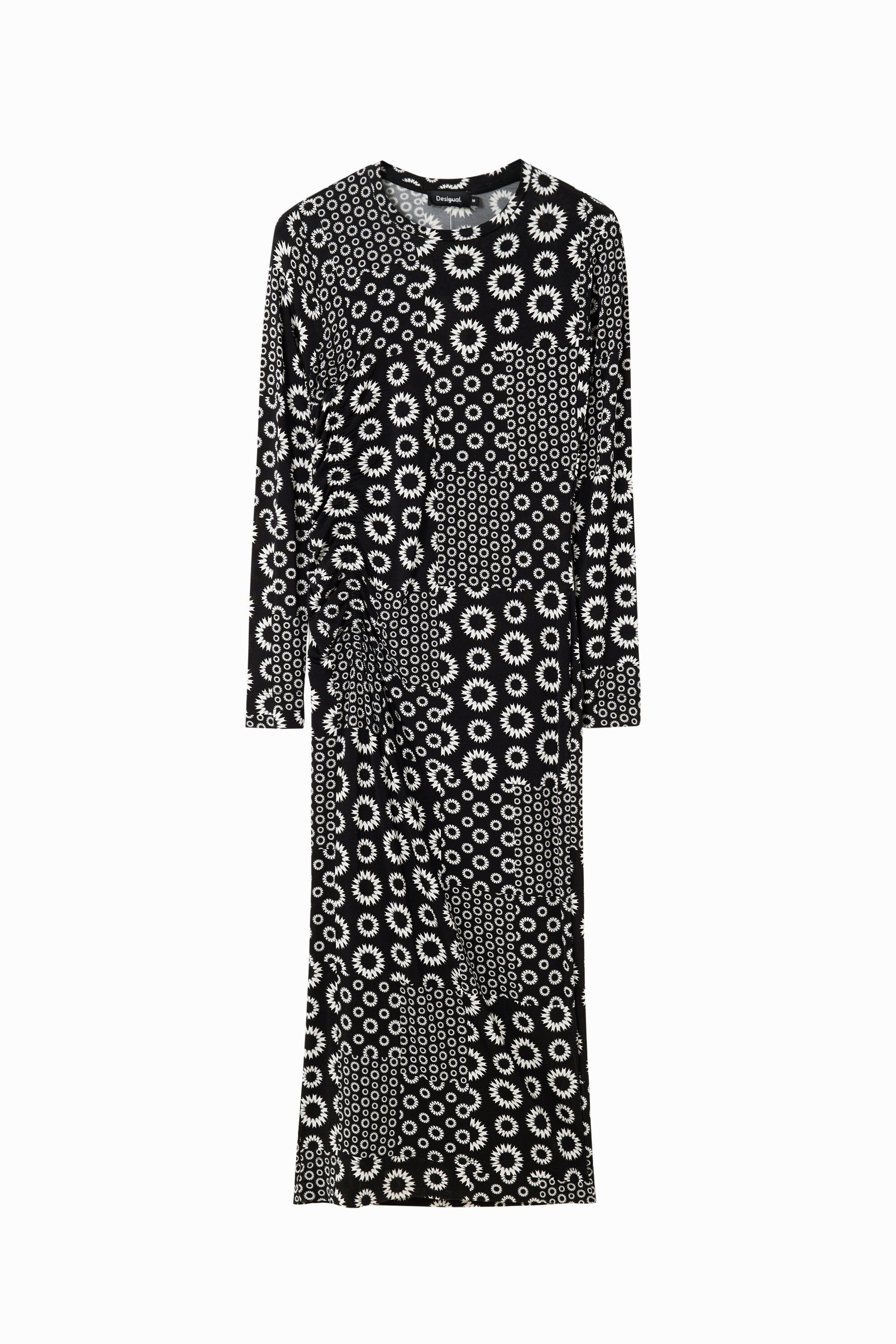 Slim patchwork midi dress