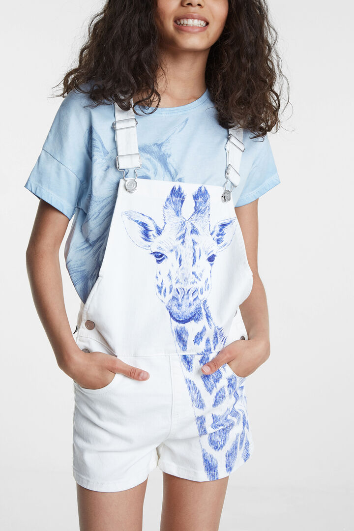 Peto vaquero blanco con jirafa | Desigual