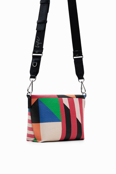 Small colourful geometric crossbody bag | Desigual