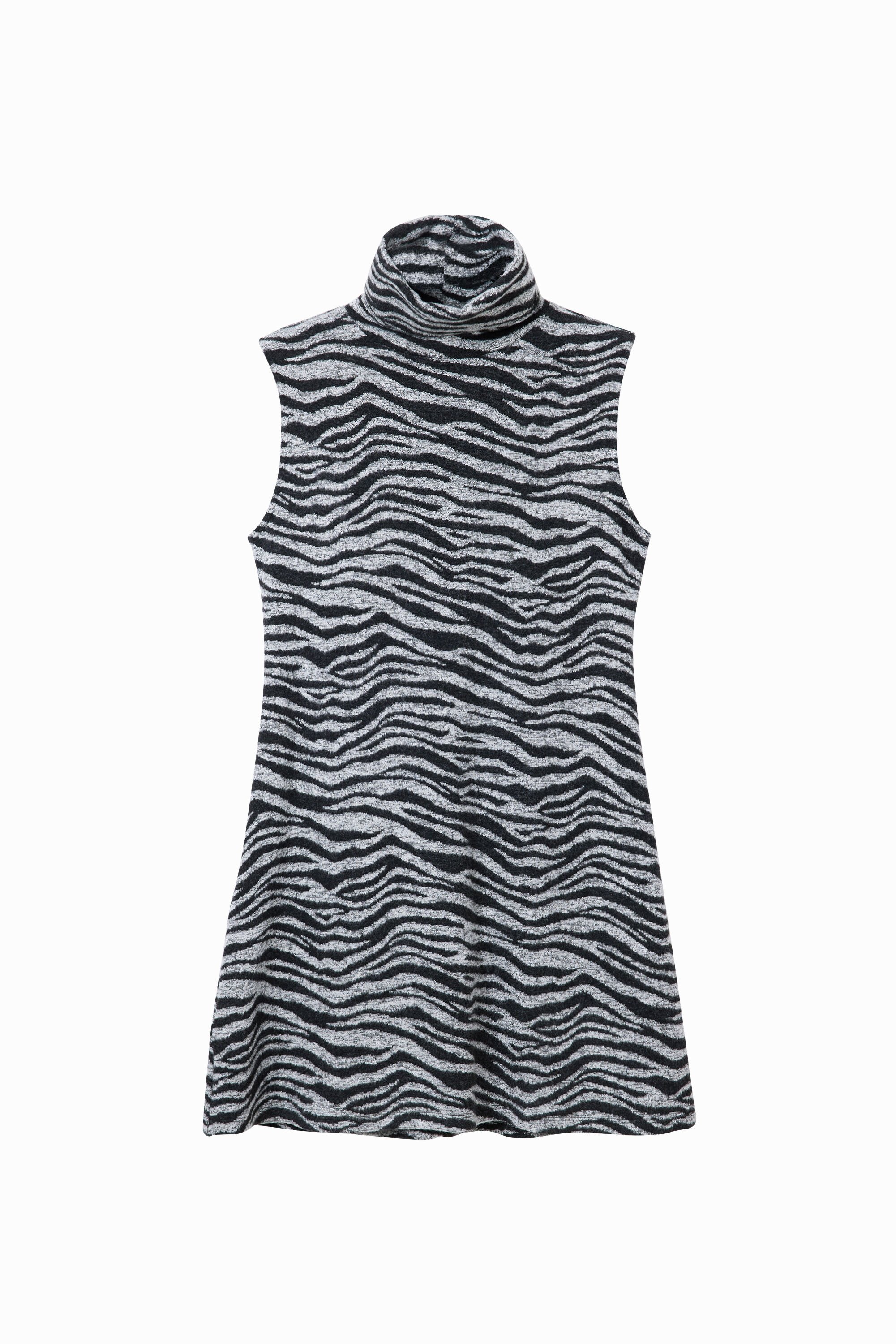 Zebra knit mini dress
