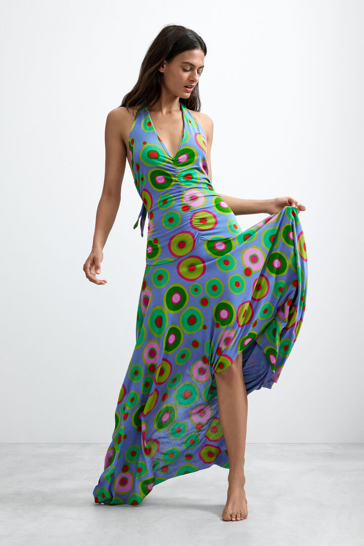 desigual halter dress Halter dress with floral illustrations women's I Desigual.com
