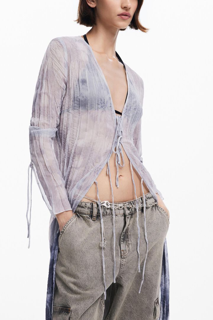 V-neck blouse with ruffles | Desigual