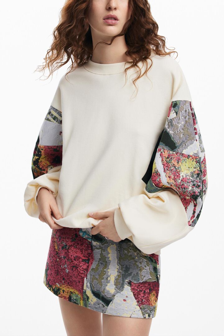 Sweatshirt with printed sleeves M. Christian Lacroix | Desigual
