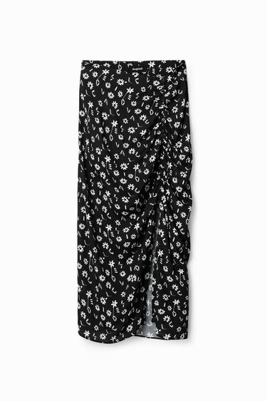 Faldilla midi obertura flors | Desigual