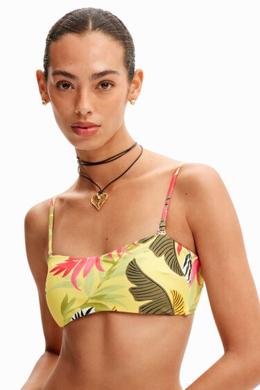 Haut de bikini bandeau tropical | Desigual