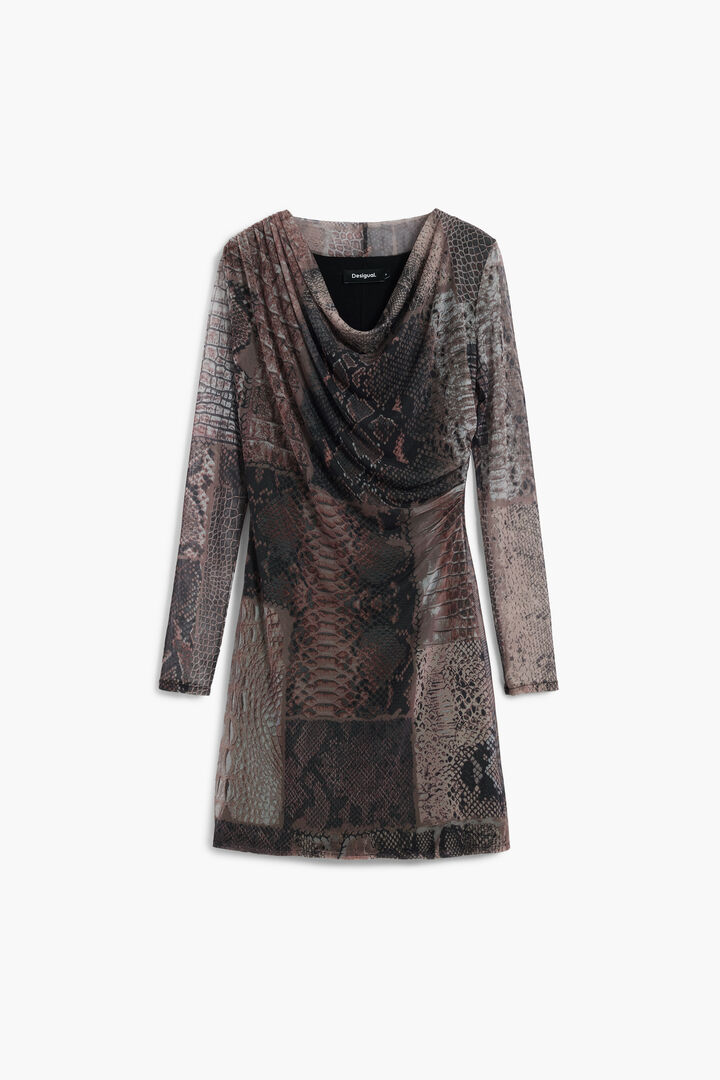 Vestido escote asimétrico animal | Desigual