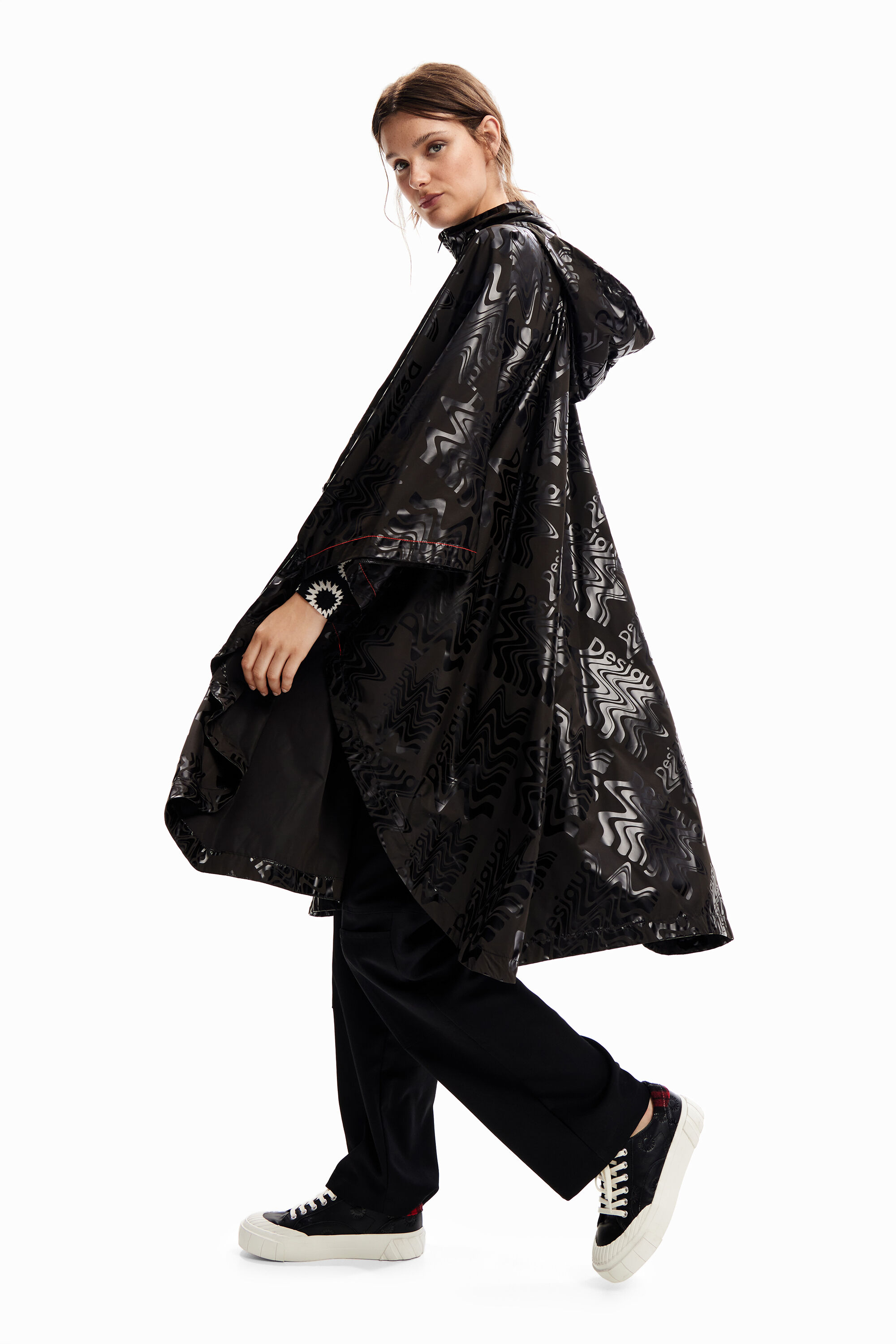 Black raincoat store