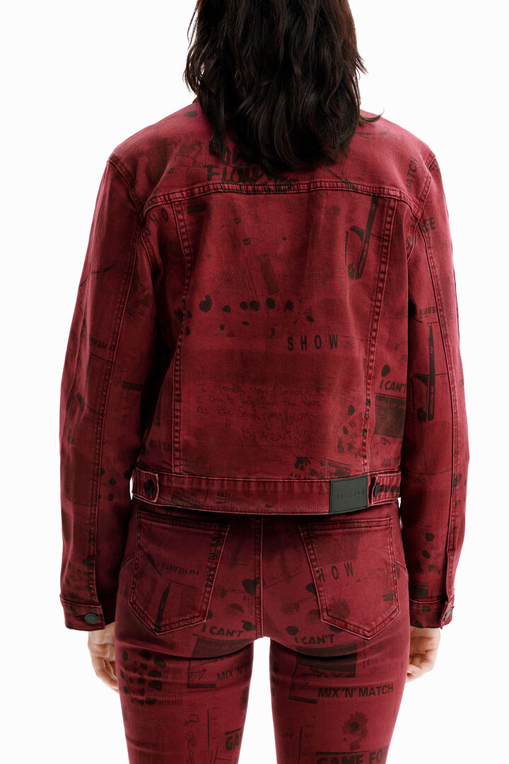 Newspaper denim trucker jacket | Desigual