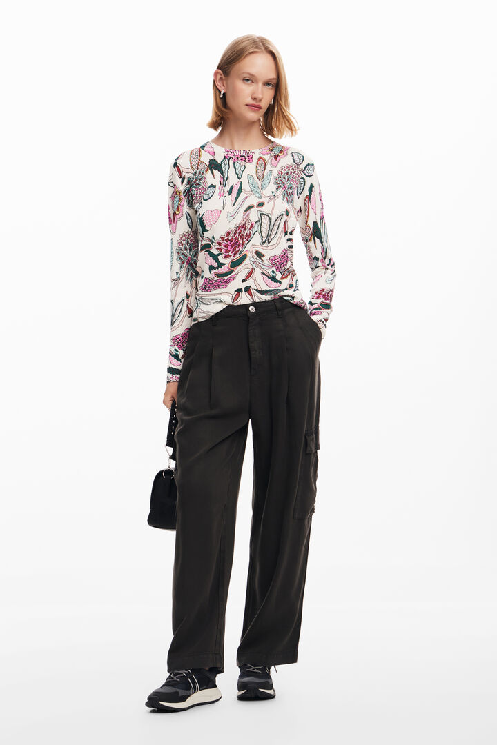Maglione a maglia con disegni botanici | Desigual
