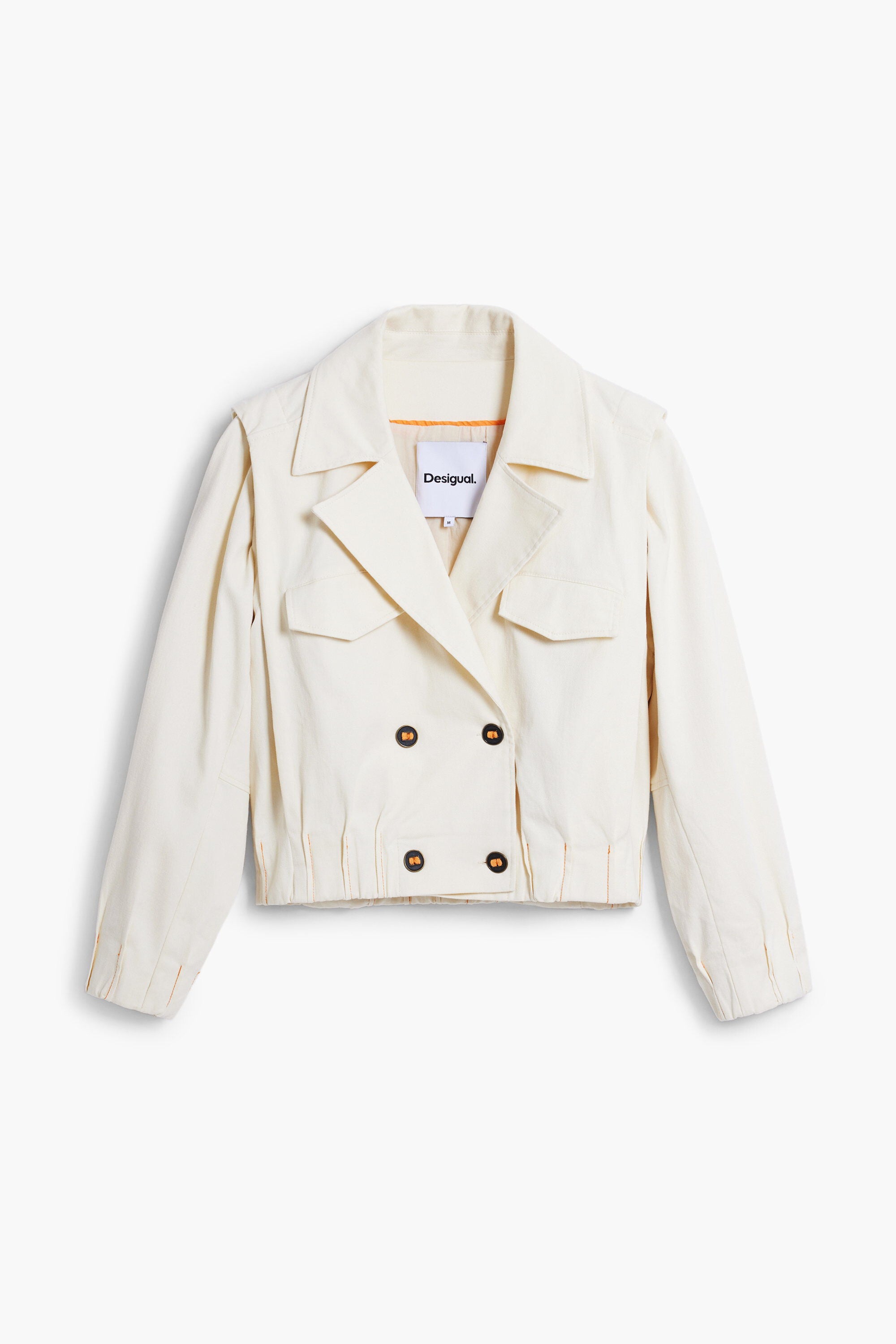 Chaqueta trucker desmontable, Algodon, Blanco,