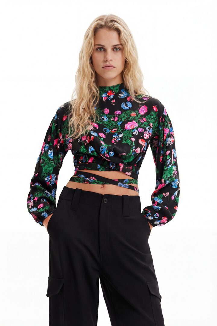 BLUSA CROPPED FLORAL M. CHRISTIAN LACROIX